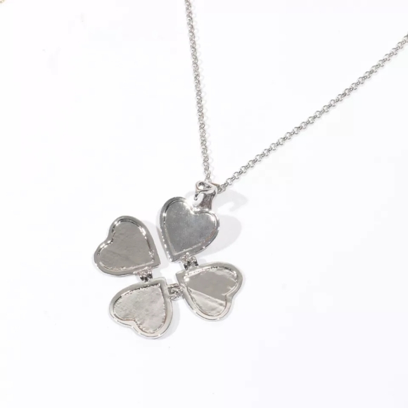 5/$25 brand new silver heart locket necklace heart opens into 4 pic holders - Picture 2 of 11
